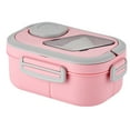 thumbnail image 1 of 40oz Adult Bento Food Storage Container with Multiple Compartments Leak Proof Microwave Reusable Lunch for School Travel Durable PP Material Built-In Handle, 1 of 4