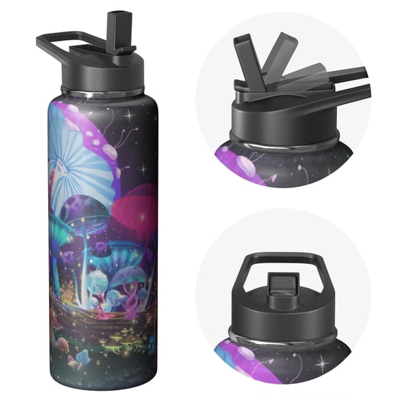 40oz Adventure Master Elite Pro Plants Themed Water Bottle Triple Walled Insulated Stainless Steel With Straw