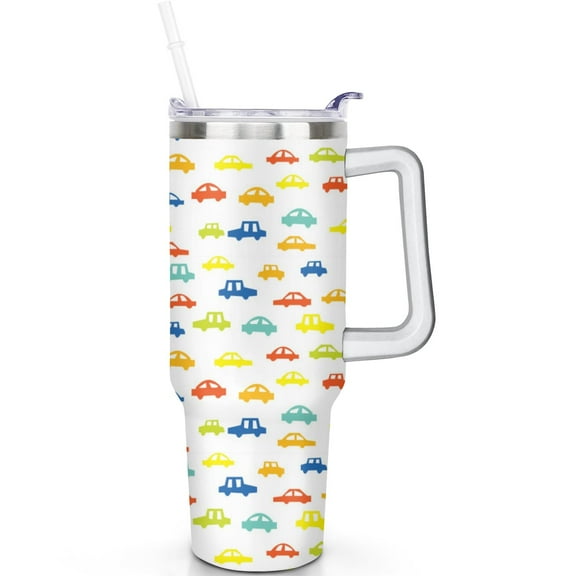 40oz Airplane Themed Tumbler With Handle and Straw, Double Insulated Travel Coffee Cup, Car Mug Gift for Men Women