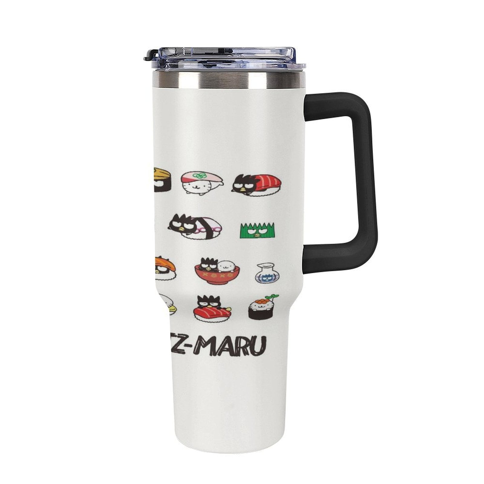 40oz Badtz Maru Tumbler with Handle and Straw Lid Insulated Tumbler Stainless Steel Water Bottle Cup Gifts