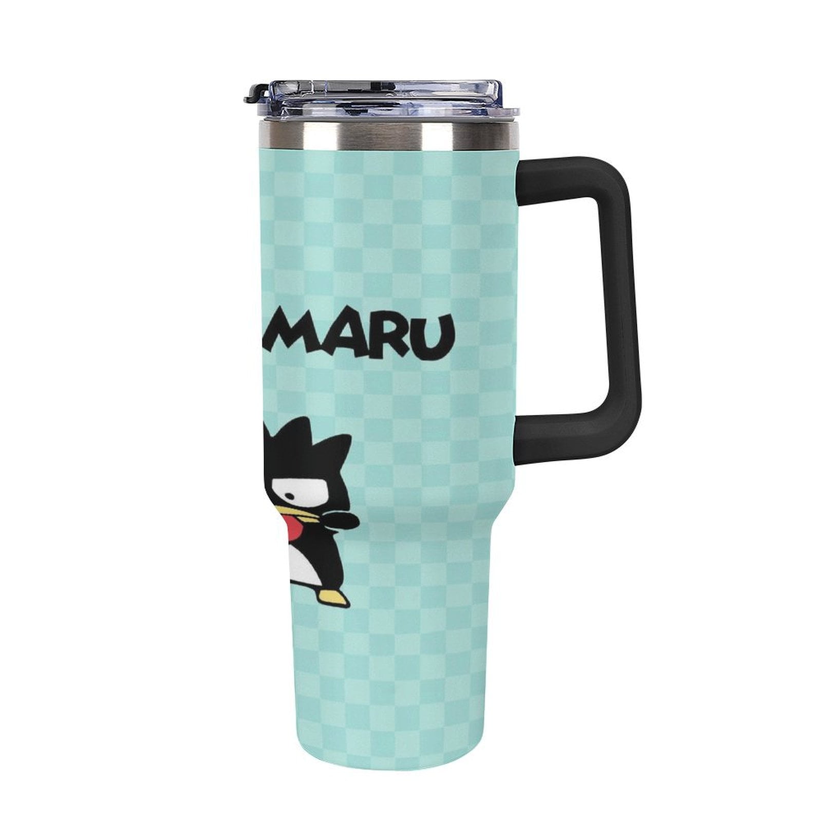 40oz Badtz Maru Tumbler with Handle and Straw Lid Insulated Tumbler Stainless Steel Water Bottle Cup Gifts