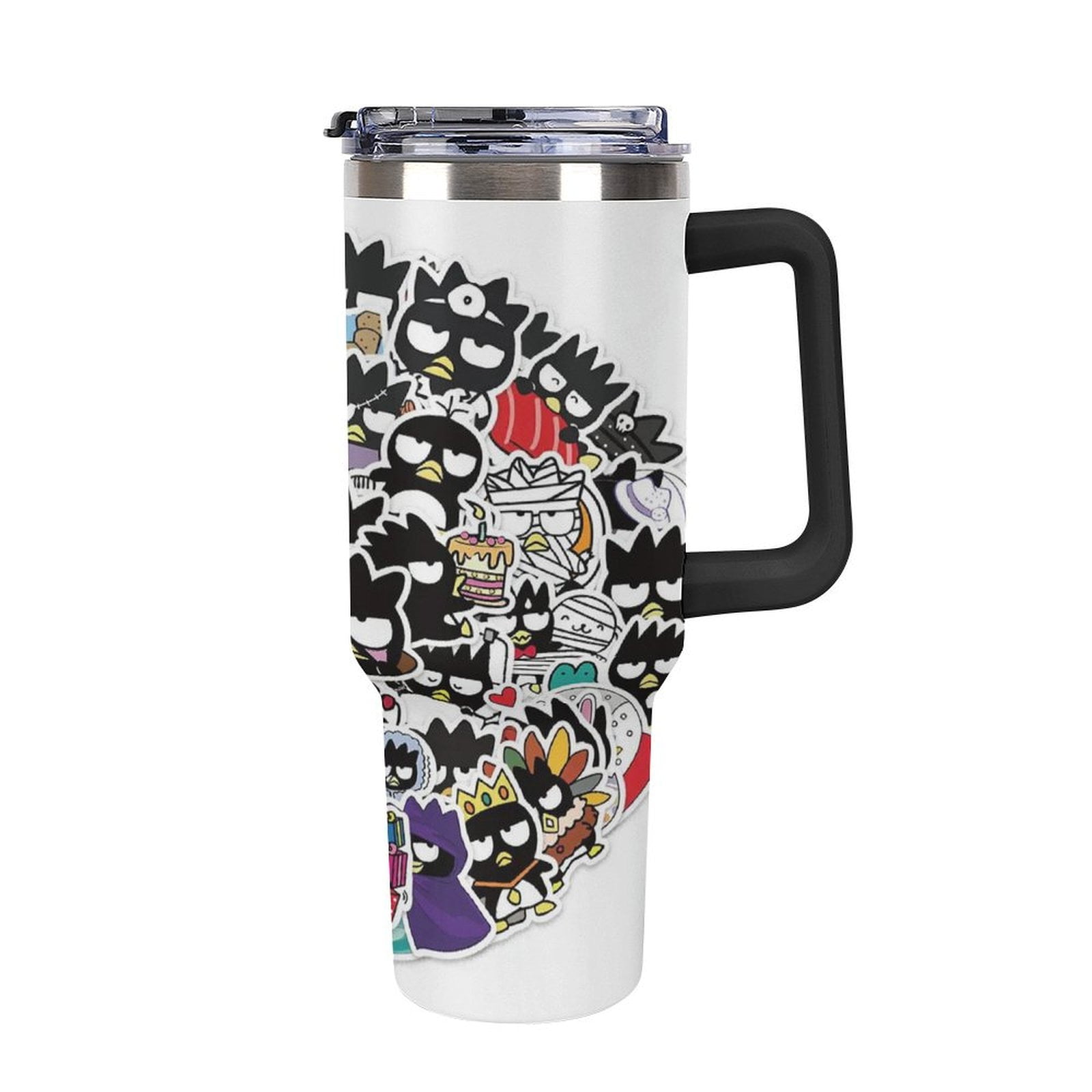 40oz Badtz Maru Tumbler with Handle and Straw Lid Insulated Tumbler Stainless Steel Water Bottle Cup Gifts