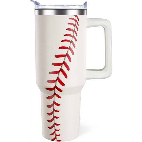 40oz Baseball Tumbler - Insulated Stainless Steel Cup Gift for Fans, Coaches, Men & Women