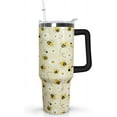 thumbnail image 1 of Ceovfoi 40oz Bee tumbler With Handle Lid and Straw,Coffee Mug Cup Skinny Tumbler Water Bottles,Honey themed Gifts for Women Daisy Flowers,Bee Decor, 1 of 7