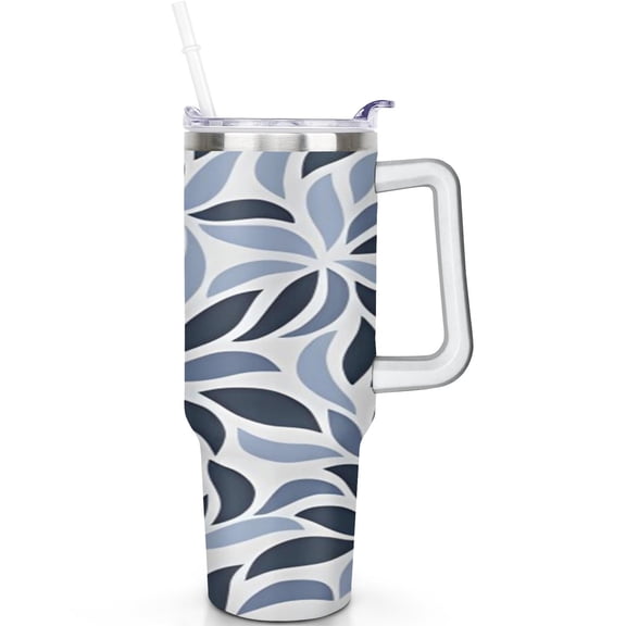 40oz Bohemia Tumbler Stainless Steel Vacuum Insulated Travel Mug with Handle Flip Straw Lid Leak Proof Cup Gift for Men Women Him Her