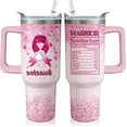 thumbnail image 1 of 40oz Breast Cancer Awareness Tumbler with Handle and straw for Women, Pink Ribbon Stainless Steel Insulated Cup, Coffee Mug Water Bottle,Gift for Patients Survivor, 1 of 6