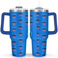 thumbnail image 1 of 40oz Cartoon Movie Stainless Steel Tumbler with Lid and Straw,Spill Proof Cartoon Travel Cup for Cartoon Lovers Double Wall Vacuum Insulated Coffee Mug with Handle Blue, 1 of 7