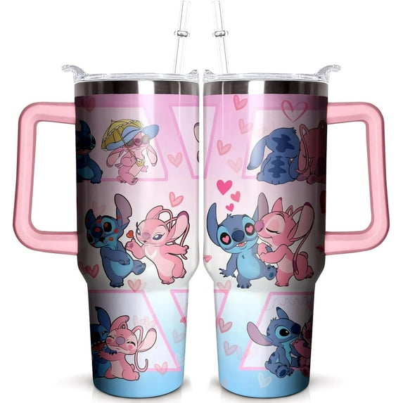 40oz Cartoon Tumbler for Cartoon Lovers,Cartoon Movie Stainless Steel Tumbler with Handle and Flip Straw Travel Mug Tumbler Cup Keeps Drinks Cold & Hot