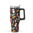 thumbnail image 1 of 40oz Christmas Cup with Handle and Straw, Green Holiday Tumbler Stainless Steel Insulated Water Bottle Gifts for Women Men, 1 of 4