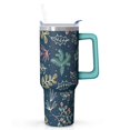 thumbnail image 1 of 40oz Christmas Cup with Lid and Straw, Snowflakes Stainless Steel Insulated Tumbler Holiday Gifts, 1 of 4