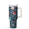 thumbnail image 1 of 40oz Christmas Snowman Holiday Stainless Steel Travel Coffee Cup, Winter Insulated Tumbler with Handle and Straw, Gift for Women Men, 1 of 4