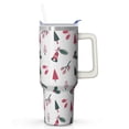 thumbnail image 1 of 40oz Christmas Tumbler with Reindeer and Plaid Pattern Lid Straw Double Wall Stainless Steel Cup Gifts, 1 of 4
