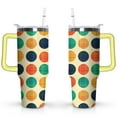 thumbnail image 1 of 40oz Classic Dot Aesthetic Design Stainless Steel Flip Straw Tumbler Spill Proof Travel Cup Double Wall Vacuum Insulated Coffee Mug with Top Handle, 1 of 6