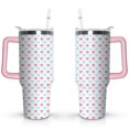 thumbnail image 1 of 40oz Classic Dot Aesthetic Design Stainless Steel Flip Straw Tumbler Spill Proof Travel Cup Double Wall Vacuum Insulated Coffee Mug with Top Handle, 1 of 6
