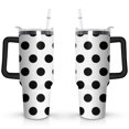 thumbnail image 1 of 40oz Classic Dot Aesthetic Design Stainless Steel Flip Straw Tumbler Spill Proof Travel Cup Double Wall Vacuum Insulated Coffee Mug with Top Handle, 1 of 6