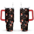 thumbnail image 1 of 40oz Colorful Botanical Mushroom Stainless Steel Flip Straw Tumbler Spill Proof Travel Cup Double Wall Vacuum Insulated Coffee Mug with Top Handle, 1 of 6