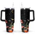 thumbnail image 1 of 40oz Colorful Botanical Mushroom Stainless Steel Flip Straw Tumbler Spill Proof Travel Cup Double Wall Vacuum Insulated Coffee Mug with Top Handle, 1 of 6