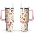 thumbnail image 1 of 40oz Colorful Botanical Mushroom Stainless Steel Flip Straw Tumbler Spill Proof Travel Cup Double Wall Vacuum Insulated Coffee Mug with Top Handle, 1 of 6