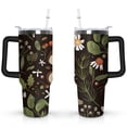 thumbnail image 1 of 40oz Colorful Botanical Mushroom Stainless Steel Flip Straw Tumbler Spill Proof Travel Cup Double Wall Vacuum Insulated Coffee Mug with Top Handle, 1 of 6