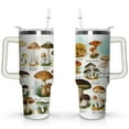 thumbnail image 1 of 40oz Colorful Botanical Mushroom Stainless Steel Flip Straw Tumbler Spill Proof Travel Cup Double Wall Vacuum Insulated Coffee Mug with Top Handle, 1 of 6