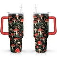 thumbnail image 1 of 40oz Colorful Botanical Mushroom Stainless Steel Flip Straw Tumbler Spill Proof Travel Cup Double Wall Vacuum Insulated Coffee Mug with Top Handle, 1 of 6