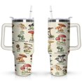 thumbnail image 1 of 40oz Colorful Botanical Mushroom Stainless Steel Flip Straw Tumbler Spill Proof Travel Cup Double Wall Vacuum Insulated Coffee Mug with Top Handle, 1 of 6