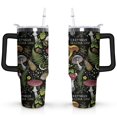 thumbnail image 1 of 40oz Colorful Botanical Mushroom Stainless Steel Flip Straw Tumbler Spill Proof Travel Cup Double Wall Vacuum Insulated Coffee Mug with Top Handle, 1 of 6