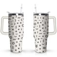 thumbnail image 1 of 40oz Cool Vintage Geometric Line Shapes Stainless Steel Flip Straw Tumbler Spill Proof Travel Cup Double Wall Vacuum Insulated Coffee Mug with Top Handle, 1 of 6