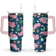 thumbnail image 1 of 40oz Cute Colorful Axolotl Stainless Steel Flip Straw Tumbler Spill Proof Travel Cup Double Wall Vacuum Insulated Coffee Mug with Top Handle, 1 of 6