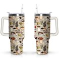 thumbnail image 1 of 40oz Cute Colorful Botanical Mushroom Stainless Steel Flip Straw Tumbler Spill Proof Travel Cup Double Wall Vacuum Insulated Coffee Mug with Top Handle, 1 of 6
