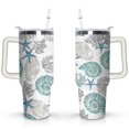 thumbnail image 1 of 40oz Cute Colorful Starfish Stainless Steel Flip Straw Tumbler Spill Proof Travel Cup Double Wall Vacuum Insulated Coffee Mug with Top Handle, 1 of 6