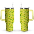 thumbnail image 1 of 40oz Cute Mini Cactus Theme Stainless Steel Flip Straw Tumbler Spill Proof Travel Cup Double Wall Vacuum Insulated Coffee Mug with Top Handle, 1 of 6