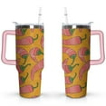 thumbnail image 1 of 40oz Cute Red Chili Stainless Steel Flip Straw Tumbler Spill Proof Travel Cup Double Wall Vacuum Insulated Coffee Mug with Top Handle, 1 of 6