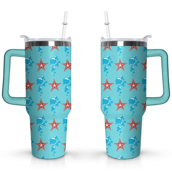 40oz Cute Spiral Seashell Stainless Steel Flip Straw Tumbler Spill Proof Travel Cup Double Wall Vacuum Insulated Coffee Mug with Top Handle