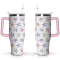 thumbnail image 1 of 40oz Cute Spiral Seashell Stainless Steel Flip Straw Tumbler Spill Proof Travel Cup Double Wall Vacuum Insulated Coffee Mug with Top Handle, 1 of 6