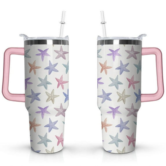 40oz Cute Spiral Seashell Stainless Steel Flip Straw Tumbler Spill Proof Travel Cup Double Wall Vacuum Insulated Coffee Mug with Top Handle