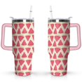 thumbnail image 1 of 40oz Cute Watermelon Pattern Stainless Steel Flip Straw Tumbler Spill Proof Travel Cup Double Wall Vacuum Insulated Coffee Mug with Top Handle, 1 of 6