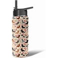 thumbnail image 1 of 40oz Dachshund Dog Design Insulated Water Bottle - Leakproof Stainless Steel Tumbler with Flip Straw, 24hr Temperature Retention,Gift for Female Dog Owners (Home/Office/Travel Use), 1 of 6