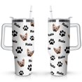 thumbnail image 1 of 40oz Dog Mom Tumbler - Leakproof Travel Coffee Mug with Handle - Cute Puppy Gift for Women Who Love Dogs - Double Wall Stainless, 1 of 7