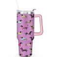 thumbnail image 1 of 40oz Dog Spill Proof Travel Tumbler with Handle and Straw – Double Insulated Coffee Mug Gift for Dog Enthusiasts and Travelers, 1 of 5