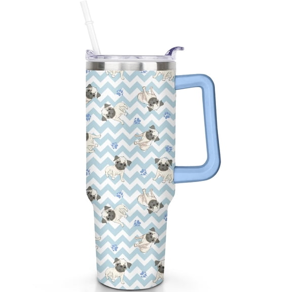 40oz Dog Theme Tumbler with Straw 40 oz Dog Tumbler with Handle SpillProof Lid Double Insulated Wedding Favor Gifts Dog Men Women Travel Accessories Must Have