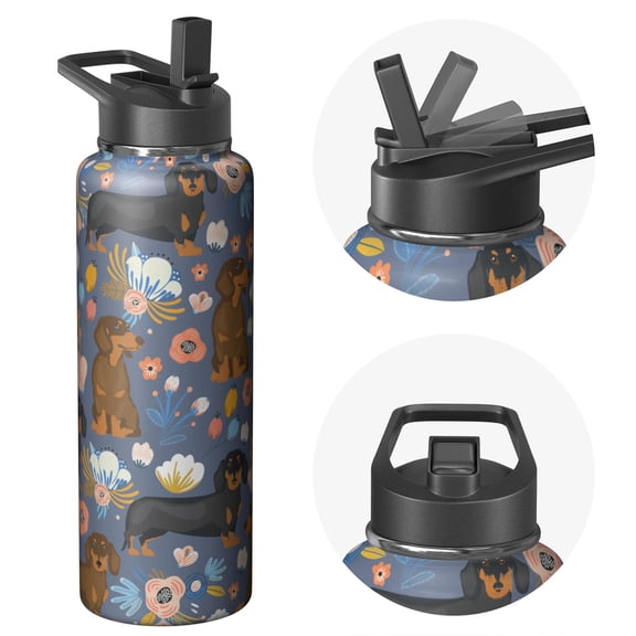 40oz Dog Water Bottle for Dog Fans Hiking & Camping Vacuum Insulated Stainless Steel Leak Proof Hot Cold