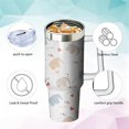 thumbnail image 1 of 40oz Elephant Stainless Steel Tumbler with Handle and Straw, Insulated Cup Travel Coffee Mug Water Bottle with Lid and Straw, Animal Lovers Women Gifts, 1 of 5