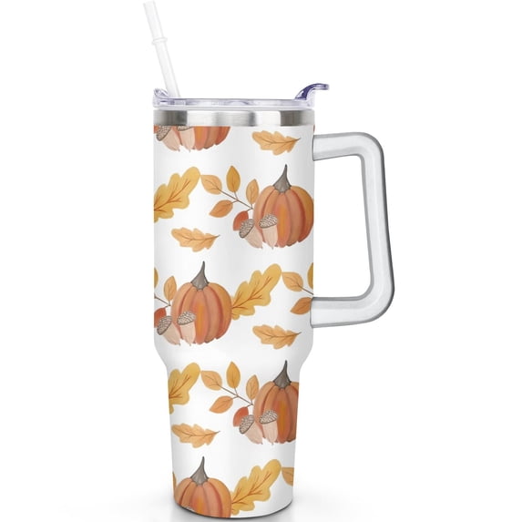 Fall Theme Images 40oz Fall Theme Tumbler, Handle Spill Proof Lid 40 oz Fall Tumbler ...