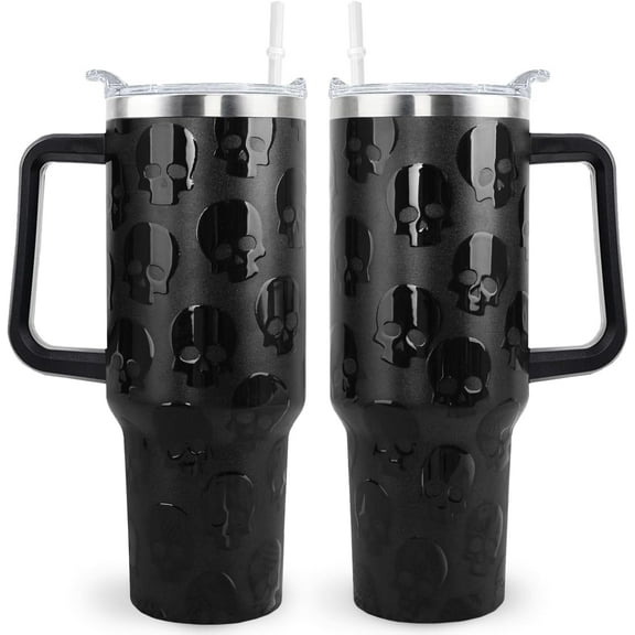 40oz Fall Tumbler With Handle And Straw,Autumn,Thanksgiving,Halloween Gifts,Extra Large Stainless Steel Cup Spill-Proof With Lid,Maple Leaf Pumpkin Design,Travel Coffee Mug Water Bottle