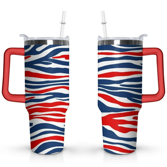 40oz Fashion Leopard Pattern Stainless Steel Flip Straw Tumbler Spill Proof Travel Cup Double Wall Vacuum Insulated Coffee Mug with Top Handle