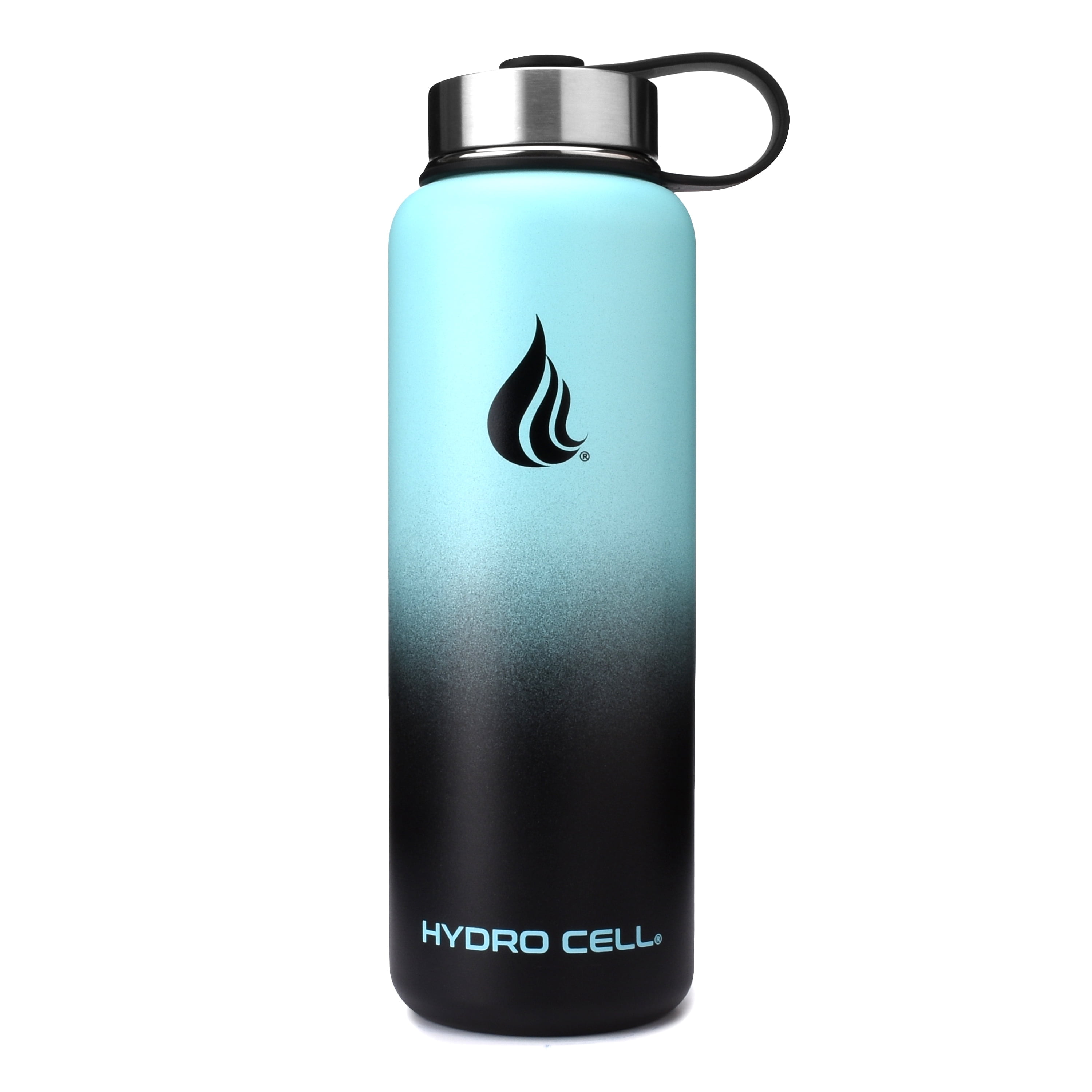 40oz Teal and Black Stainless Steel Insulated Water Bottle