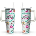 thumbnail image 1 of 40oz Funny Nurse Life Stainless Steel Flip Straw Tumbler Spill Proof Travel Cup Double Wall Vacuum Insulated Coffee Mug with Handle, 1 of 6