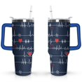 thumbnail image 1 of 40oz Funny Nurse Life Stainless Steel Flip Straw Tumbler Spill Proof Travel Cup Double Wall Vacuum Insulated Coffee Mug with Handle, 1 of 6