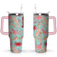 thumbnail image 1 of 40oz Funny Red Lobster Stainless Steel Flip Straw Tumbler Spill Proof Travel Cup Double Wall Vacuum Insulated Coffee Mug with Top Handle, 1 of 6
